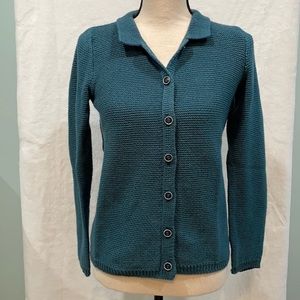 Inis Meain Twee Teal Cardigan- NWOT